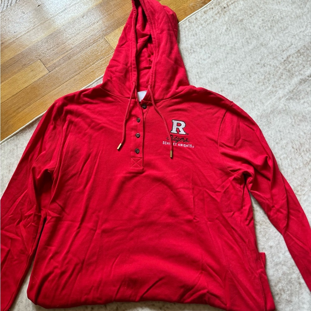 Red Hooded Sweatshirt with Logo